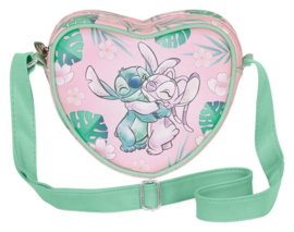 (Pre-order) Lilo & Stitch Casual Heart Crossbody Bag Hug Pink