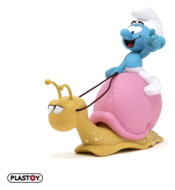 (Pre-order) The Smurfs: Money Box Smurf on a Snail's Back 19 cm