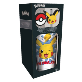 PokÃ©mon Glass Tumbler with Straws Pikachu 485 ml