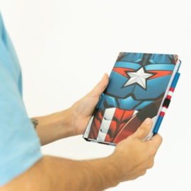 (Pre-order) Marvel Captain America Premium Notebook with Pen Uniform A5