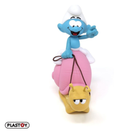 (Pre-order) The Smurfs: Money Box Smurf on a Snail's Back 19 cm