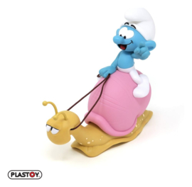 (Pre-order) The Smurfs: Money Box Smurf on a Snail's Back 19 cm