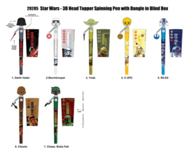 (Pre-order) Star Wars 3D Head Topper Spinning Pen Display (12)