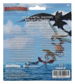 (Pre-order) How to Train Your Dragon Coaster 4-Pack Dragon Printed Metal