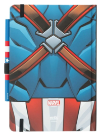 (Pre-order) Marvel Captain America Premium Notebook with Pen Uniform A5