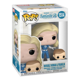(Pre-order) The Fantastic Four: First Steps POP! & Buddy Marvel Vinyl Figure Invisible Woman & Franklin 9 cm