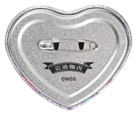 (Pre-order) Needy Streamer Overload Needy Streamer Chinese Restaurant Series Heart-Shaped Pinback Button OMGkawaiiAngel 7 x 6 cm
