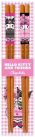 (Pre-order) Sanrio Pink Black Party Series Chopsticks Hello Kitty Kimono