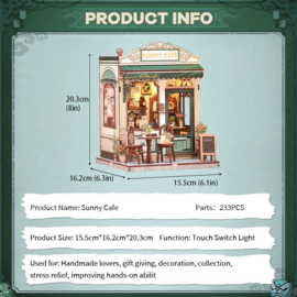 (Pre-order) Miniature House Model Kit Sunny Cafe 20 x 16 cm  