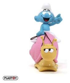 (Pre-order) The Smurfs: Money Box Smurf on a Snail's Back 19 cm