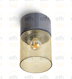 Plafondlamp model Sledge groene glazen kap E27 d11,5cm black/green nr 05-PL2177-3033