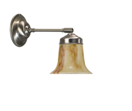 Wandlamp mat nikkel wandpijpje met klokkap 14 licht marmer nr 7Wp-311.60