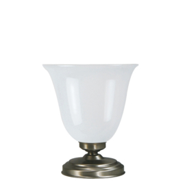 Tafellamp uplight mat nikkel met klokkap L opaal h27 nr 7Tu-526.00