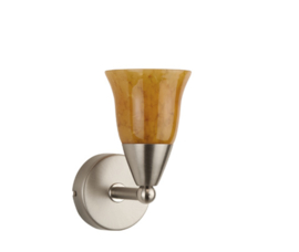 Wandlamp wandstraler up/down mat nikkel donker marmer kapje Miniklok nr 7Ws-209.20