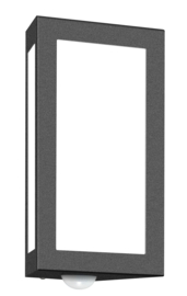 buitenlamp wand edelstaal antraciet bewegingssensor IP44 H-28cm E27 nr: 91/BM