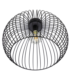 Plafonniere Wire bol zwart d-50cm h-35cm E27 nr 05-HL2317-30