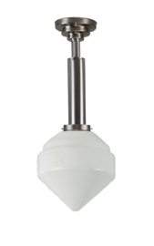 Pendel buis 25/50 h-59cm mat nikkel met glazen bol Punt 7B-826.00