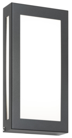 Edelstaal antraciet buitenlamp wand bewegingssensor LED IP44 H-28cm nr: 119/LED/BM