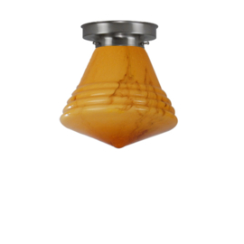 Plafonnière Philips bol 25cm donker marmer met mat nikkel ophanging nr 7P1-325.20