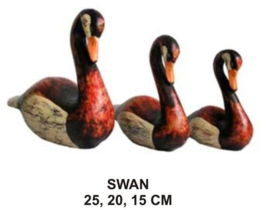 Zwanen zwemmend set van drie