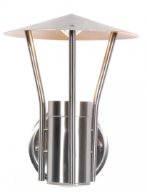 Buitenlamp wand RVS 2jr garantie nr: 21032