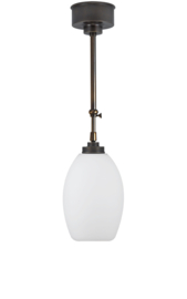 Schuifstang 2x25cm brons mat opaal druppel kap 20 nr 1Sb-919.39