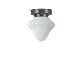 Plafonniere glazen bol Oliepot S opaal met mat nikkel ophanging nr 7P1-165.00