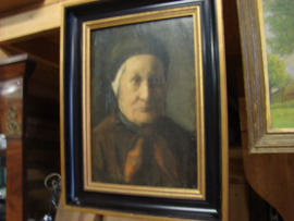 Geschilderd portret van een oude heer.