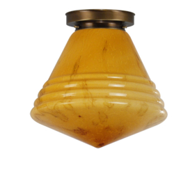Plafonnière Philips bol 36cm donker marmer met oud messing ophanging nr 4P1-335.20