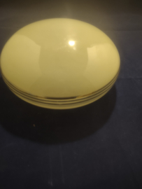Oude plafonniere bol zacht geel gouden ring heldere ring D21cm oud-G41