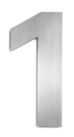 Huisnummer 1 groot model staalkleur h-25cm nr AH 1gs