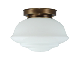 Plafonniere glas Urbanus met oud messing ophanging nr 4P1-578.00