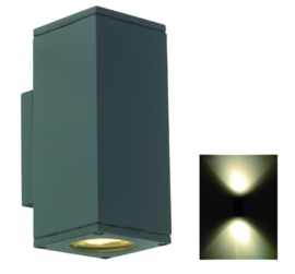 Buitenspot wand grafiet 2xGU10 incl. LED h-21cm nr: 3053