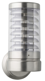 Buitenlamp wand h-35cm d14cm raster E27 RVS serie City nr 10-33720E27