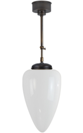 Schuifstang standaard H 104-154 brons met glazen bol Traan opaal 24cm 3Sb2-294.00