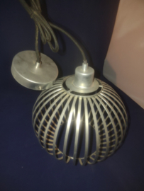 Hanglamp gegalvaniseerd d-26cm bol met katoenpendel nr gal1004