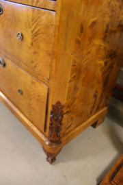 Unieke antieke berkenhouten ladenkast omstreeks 1870-1880 nr 10030