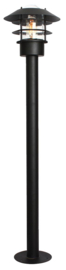 Buitenlamp mast Helsingor RVS zwart E27 h100cm 2jr garantie nr 4063