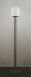 Vloerlamp uplight quattro mat nikkel met opaal trapkap nr 51.07