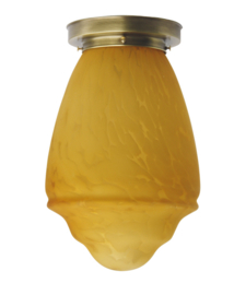 Plafonniere glazen bol Parma 30 deco marmer met oud messing ophanging nr 4P1-442.70