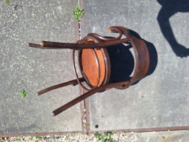 Antieke Thonet armstoel gestoomd beukenhout met stoffering Engels omstreeks 1920 nr STO202510