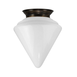 Plafonniere midden bruin met opaal puntbol 30cm nr 2P2-406.00