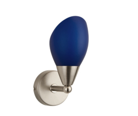 Wandlamp wandstraler up/down mat nikkel retro blauw kapje Schepje 9 nr 7Ws-232.33