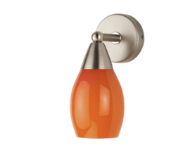 Wandlamp wandstraler up/down mat nikkel retro oranje kapje Kelkje 8,6 nr 7Ws-950.44