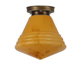 Plafonnière Philips bol 32cm donker marmer met oud messing ophanging nr 4P1-330.20