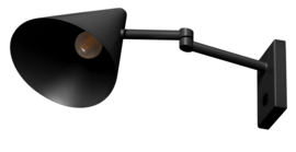 Wandlamp model Marvis zwart draaiarm metalen kap d18,5cm nr 05-WL1348-30