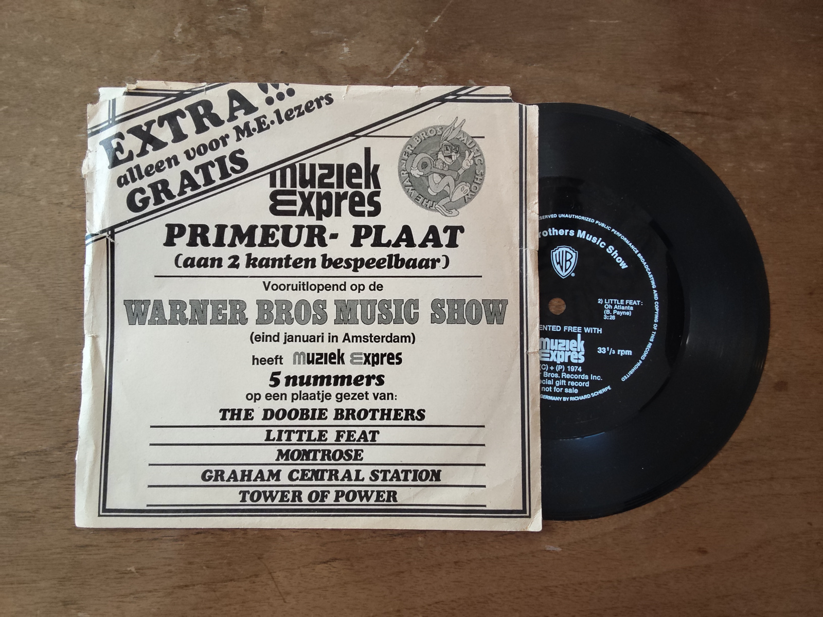 Muziek expres primeur-plaat met Montrose 1974 Single nr S20256747