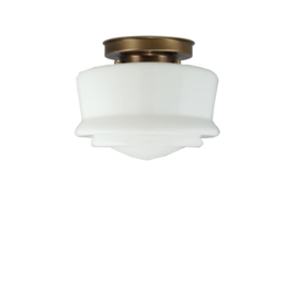 Plafonniere retro glazen bol Reno met oud messing ophanging nr 4P1-486.00