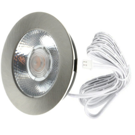 Inbouwspot nikkel voor kast of vitrine 3W dimbaar 14V 90gr. d6,2cm excl. driver nr 08-ED-10045