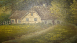 Schilderij Deens landschap met boerderij.